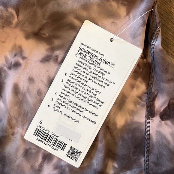 🍋Lululemon Align Tank *Waist Diamond Dye Mink Bery Lunar Rock Shadow Grey Sz 8 - Picture 2 of 4
